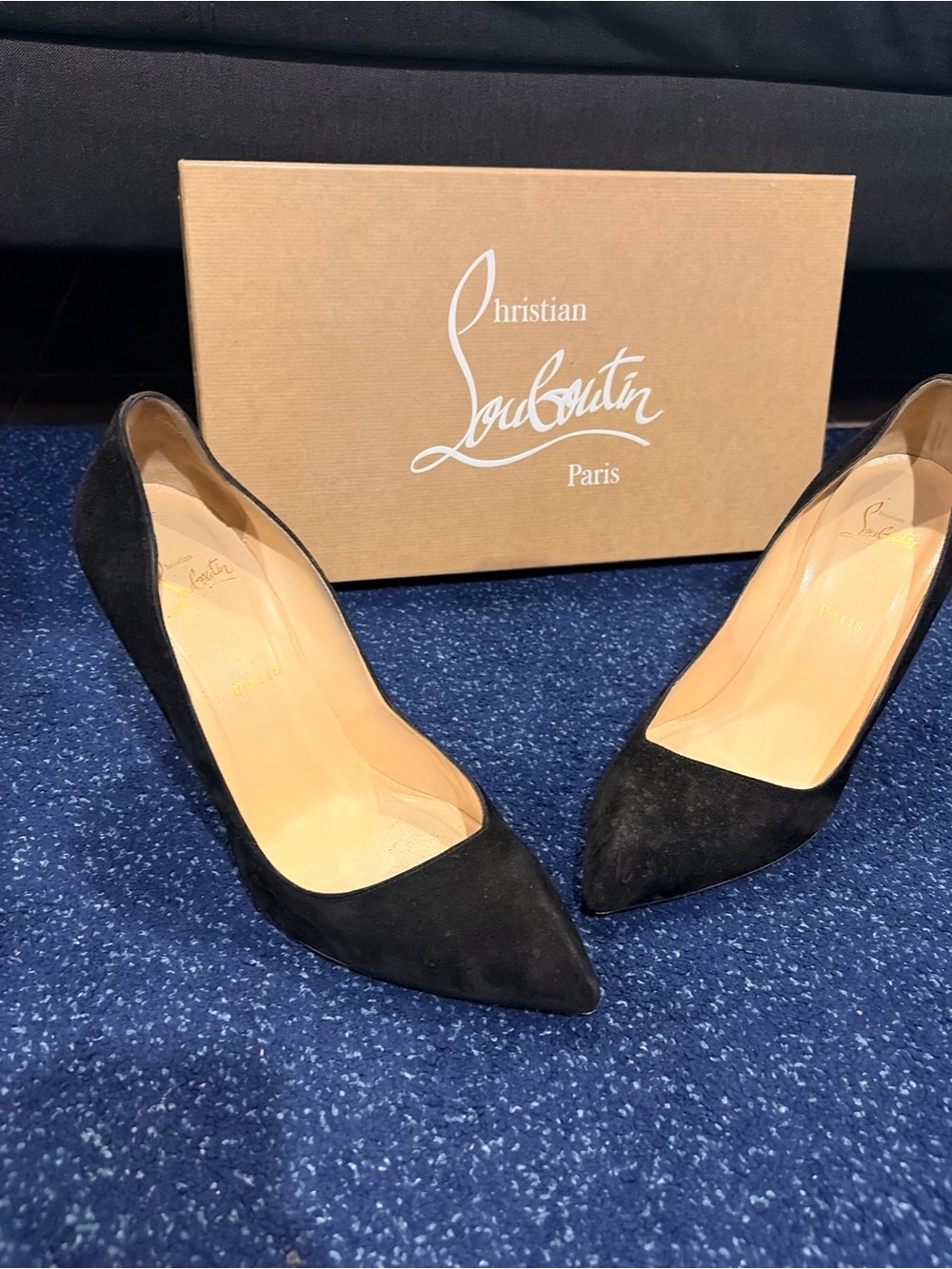 Christian Louboutin Black Suede Pointed Pumps